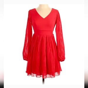 Jessica Simpson Red Pleated Fit and Flare Dress XS